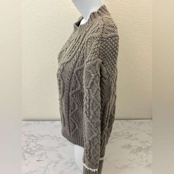 Elan Long Sleeve Pullover Sweater Womens S Gray Cable Knit Cotton Acrylic​ - Picture 2 of 5